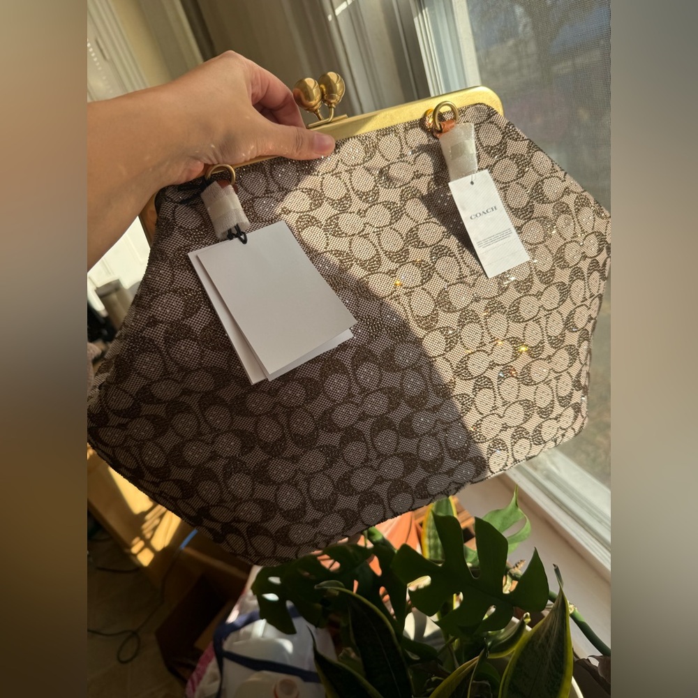 Large Kisslock Frame Bag In Crystal
Signature Jacquard